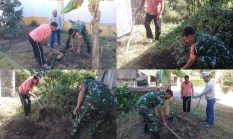 Babinsa Ngadri Bersama Warga Gelar Penghijauan, Tanam Pohon Durian dan Nangka